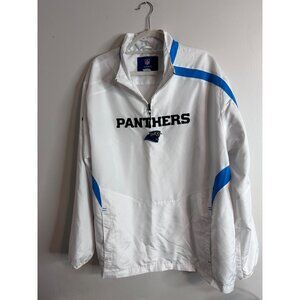 Carolina Panthers NFL Reebok On Field Windbreaker Jacket Mens XL 1/4 Zip